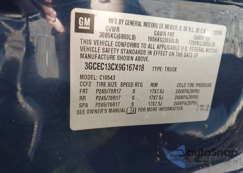 2009 Chevrolet Silverado 1500 Ls z USA, uszkodzony, nr VIN 3GCEC13CX9G167418